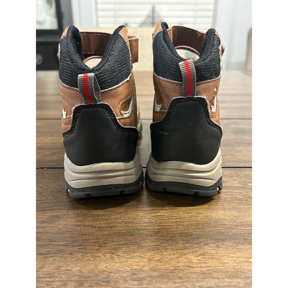 High Sierra Kids Hiking Boots Waterproof Brown Red Laces Hook Loop Size 2 - Picture 3 of 4